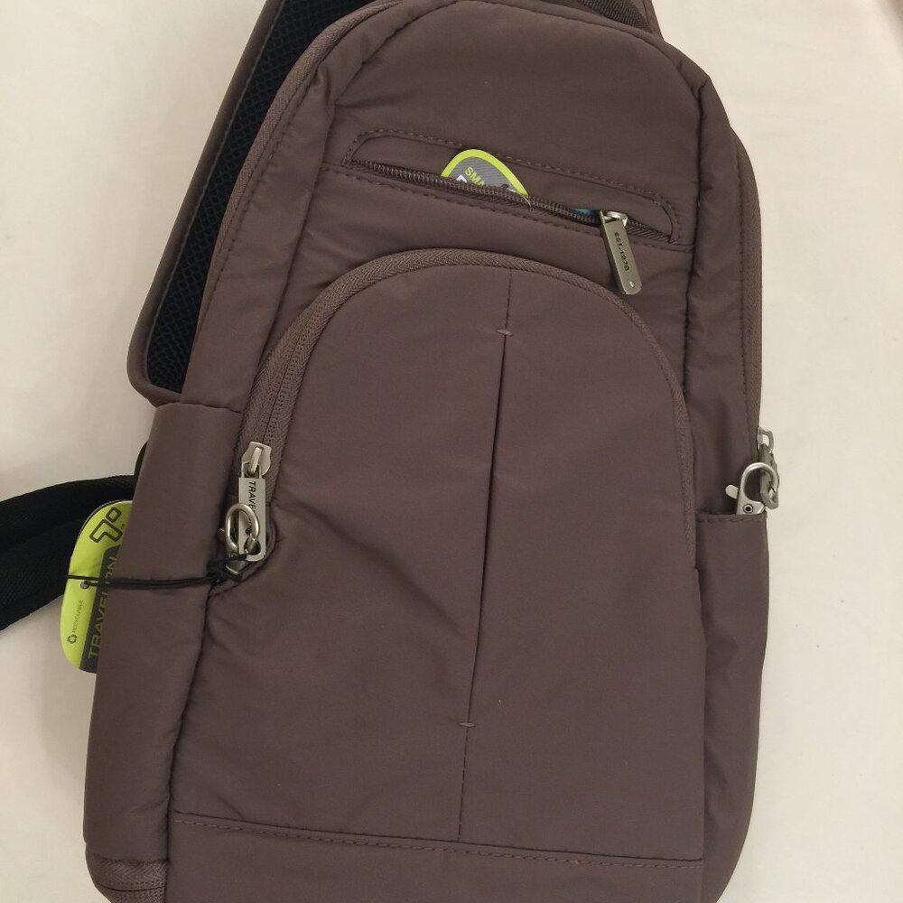 NWT TRAVELON ANTI-THEFT SLASH RESISTANT SLING BAG Tan